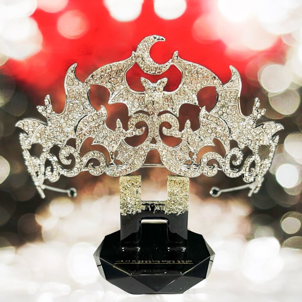 Vampire Bat Crown, Crystal crown, Witch crown, Evil queen crown, Silver crown - Picture 9 of 9